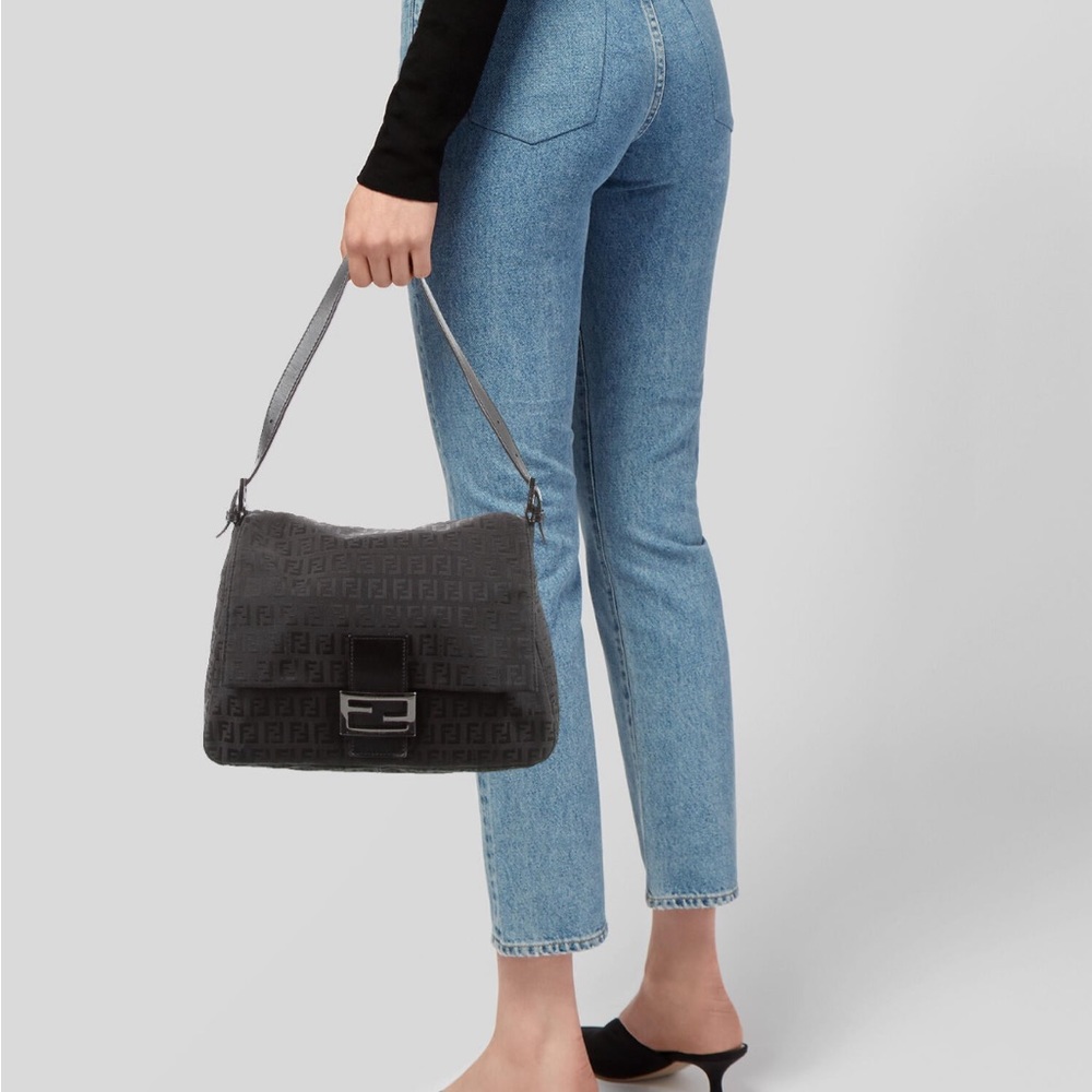 Not for sale. Posted on the real real. Fendi Zucchino Mama Baguette VINTAGE